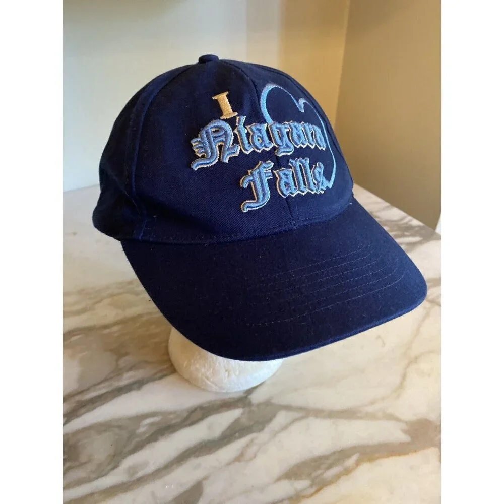 Canadian Souvenirs Niagara Falls Navy Blue Embroidered Baseball Cap Hat Canada